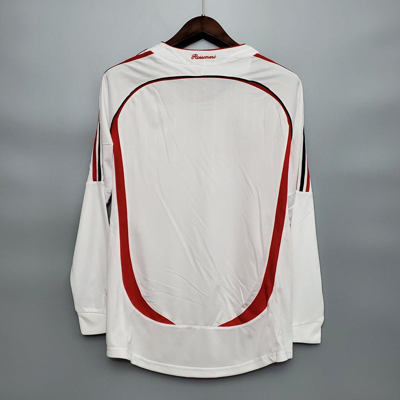 Camiseta AC Milan Retro Champions League 06/07 Manga Larga - Blanco