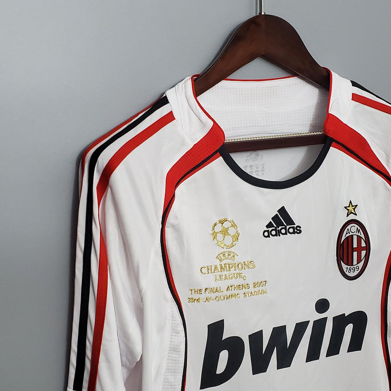 Camiseta AC Milan Retro Champions League 06/07 Manga Larga - Blanco