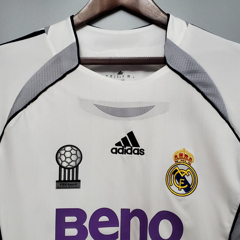 Camiseta Real Madrid 2006/07 Retro Manga Larga - Blanco