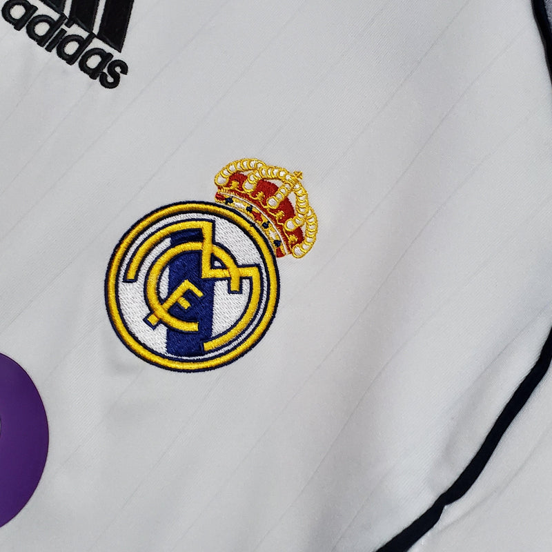 Camiseta Real Madrid 2006/07 Retro Manga Larga - Blanco