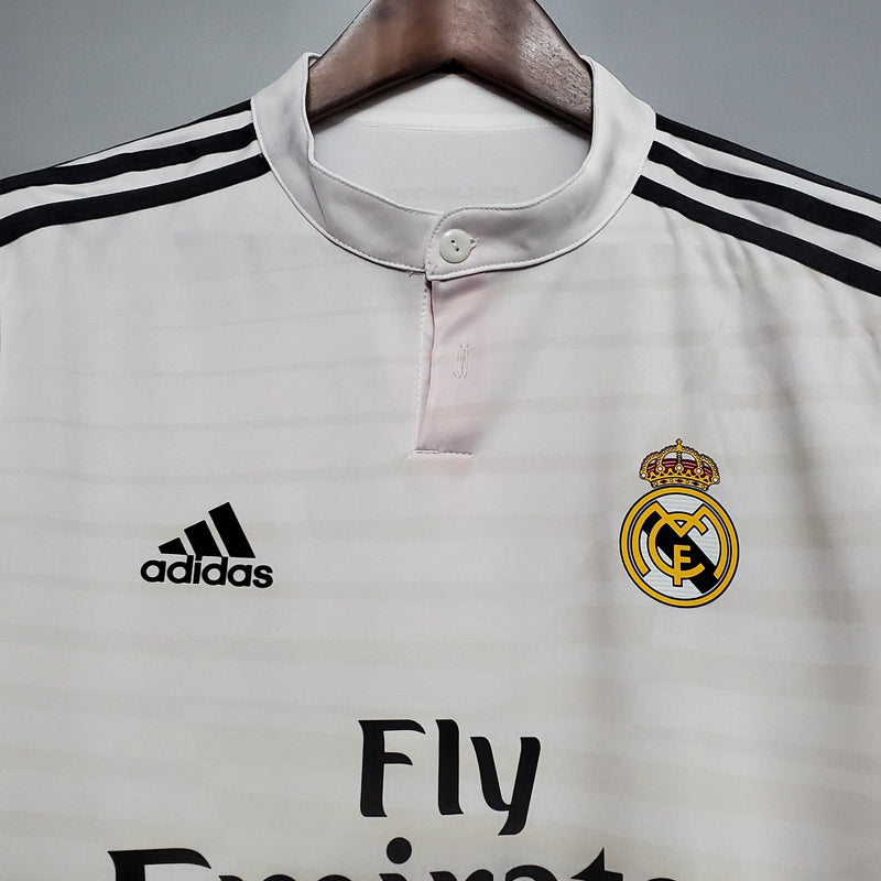 Camiseta Real Madrid Retro 2014/15 Manga Larga - Blanco