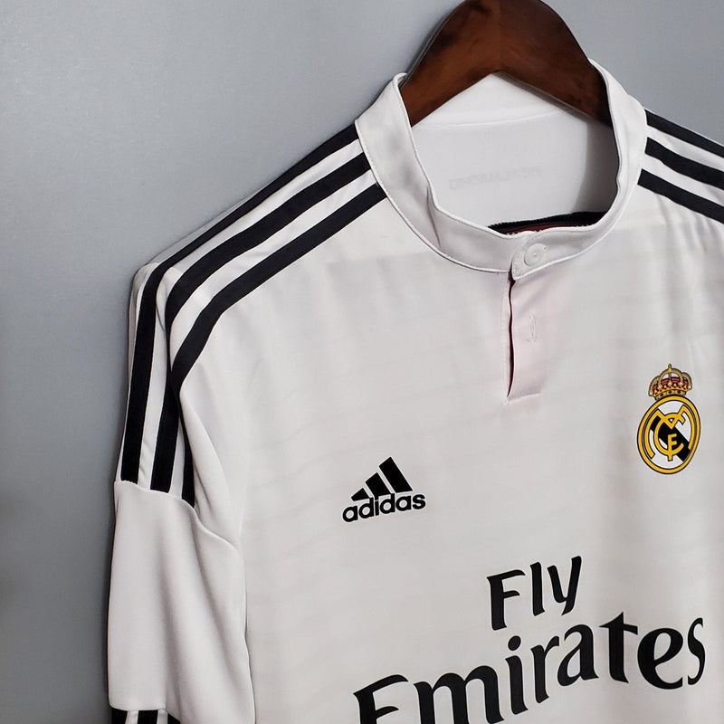 Camiseta Real Madrid Retro 2014/15 Manga Larga - Blanco