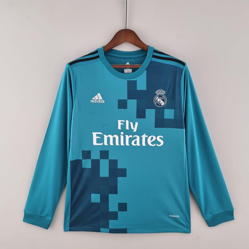 Camiseta Real Madrid Retro 2017/18 Manga Larga  - Azul