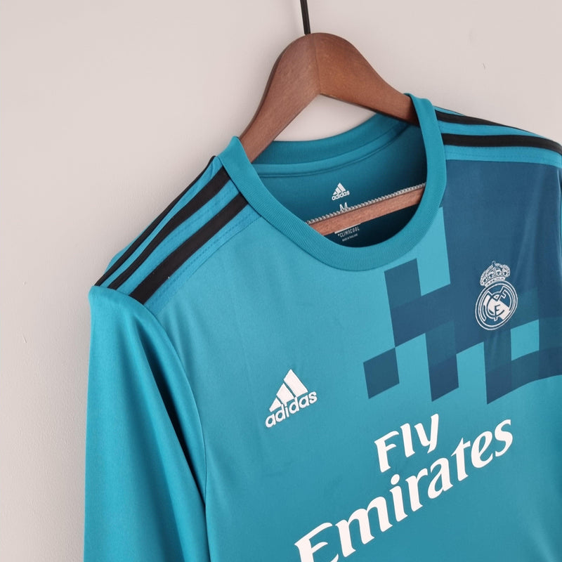 Camiseta Real Madrid Retro 2017/18 Manga Larga  - Azul