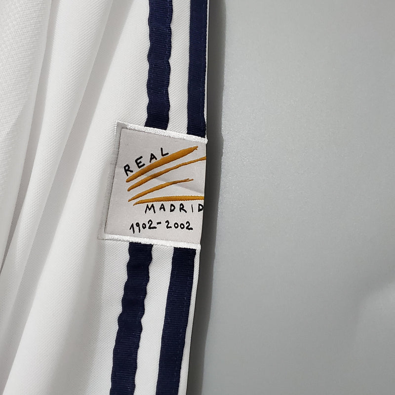 Camiseta Real Madrid 2002 Retro Manga Larga - Blanco