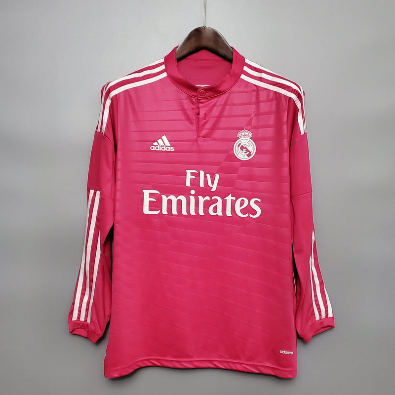 Camiseta Real Madrid Retro 14/15 Manga Larga - Rosa