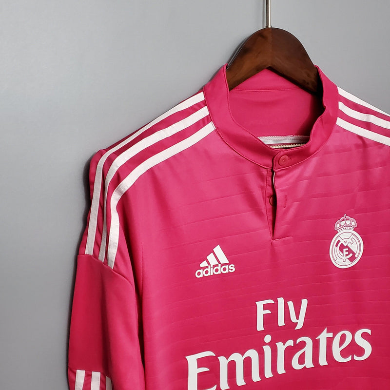 Camiseta Real Madrid Retro 14/15 Manga Larga - Rosa