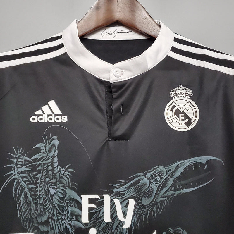 Camiseta Real Madrid Retro 14/15 Manga Larga- Negro