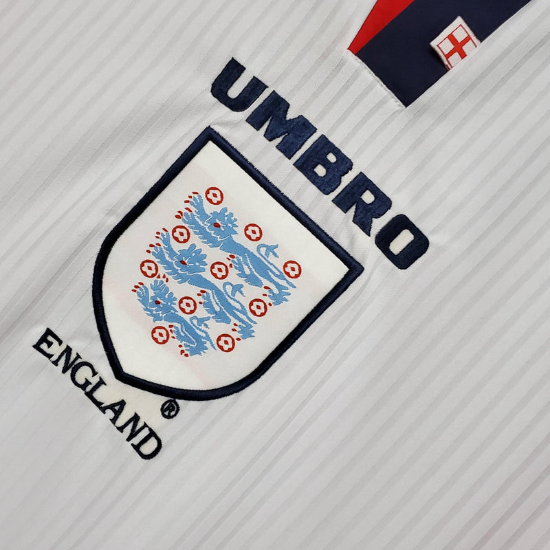 Camiseta Selección Inglaterra Retro 1998 Manga Larga - Blanco