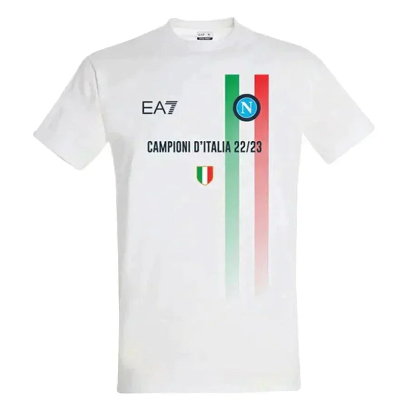 Camisa Napoli Campioni D'Italia 22/23 EA7 Hincha Masculino - Blanco