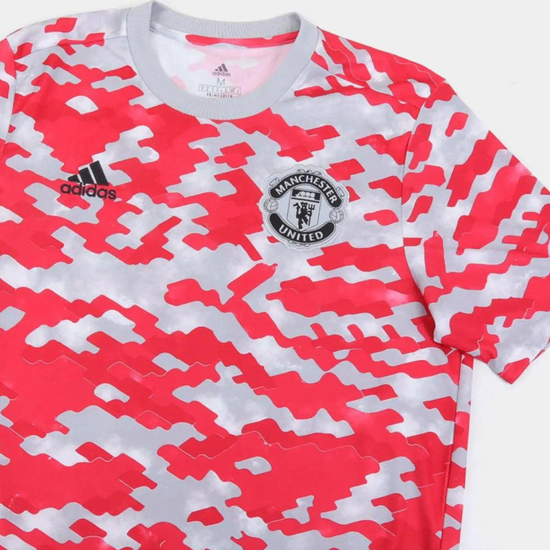 Camisa Pré-jogo Manchester United 21/22 Adidas - Blanco e Rojo