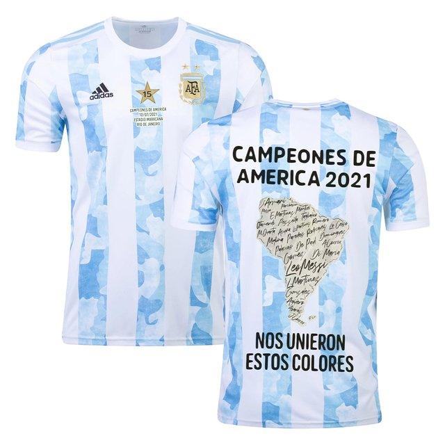 Camisa Seleccion Argentina [Edición Campeões da América] 21/22 Adidas - Azul e Blanco