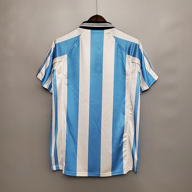 Camiseta Selección Argentina Retro 1998 - Azul/Blanco