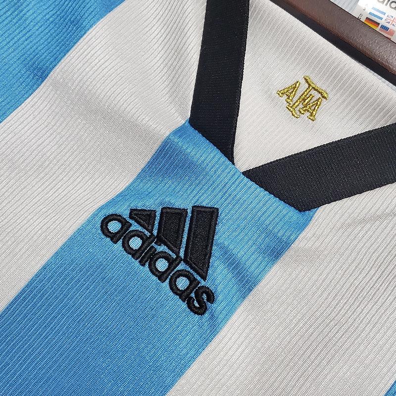 Camiseta Selección Argentina Retro 1998 - Azul/Blanco