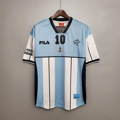 Camiseta Selección Argentina Retro 2001 - Azul/Blanco