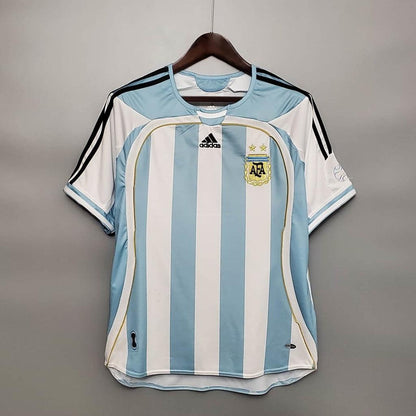 Camiseta Selección Argentina Retro 2006 - Azul/Blanco