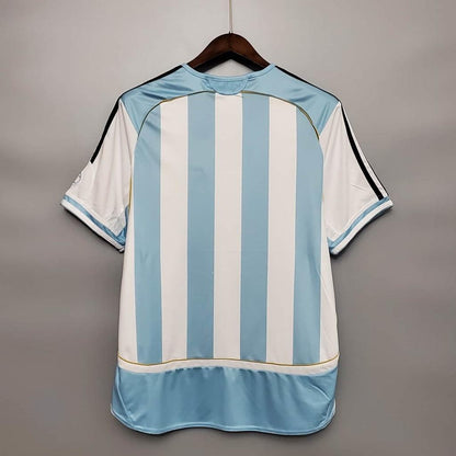 Camiseta Selección Argentina Retro 2006 - Azul/Blanco