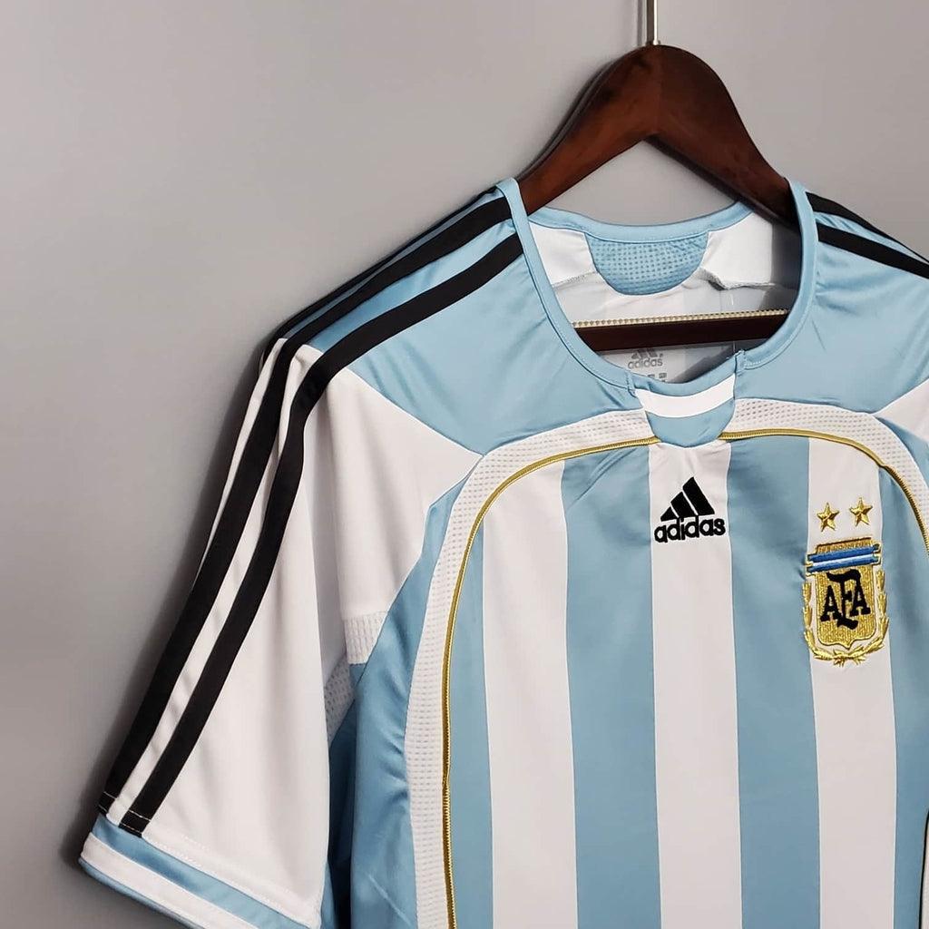 Camiseta Selección Argentina Retro 2006 - Azul/Blanco