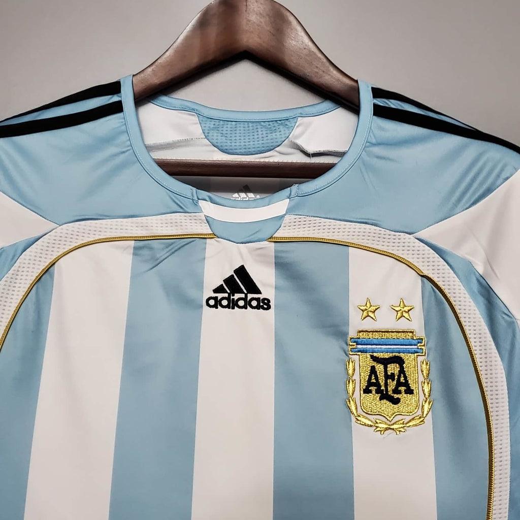 Camiseta Selección Argentina Retro 2006 - Azul/Blanco