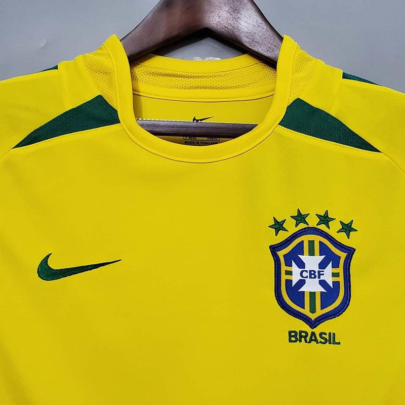 Camiseta Selección Brasil Retro 2002 - Amarillo