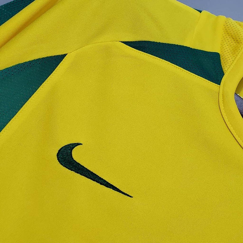 Camiseta Selección Brasil Retro 2002 - Amarillo