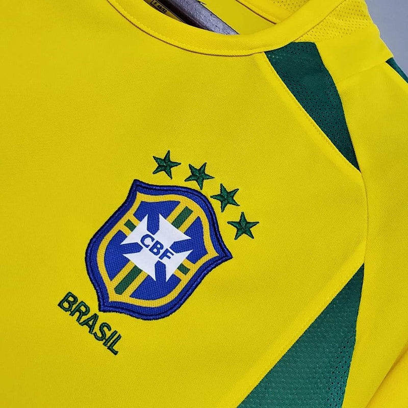 Camiseta Selección Brasil Retro 2002 - Amarillo