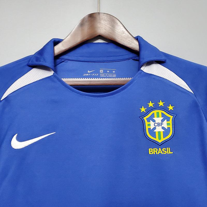 Camiseta Selección Brasil Retro 2002 - Azul