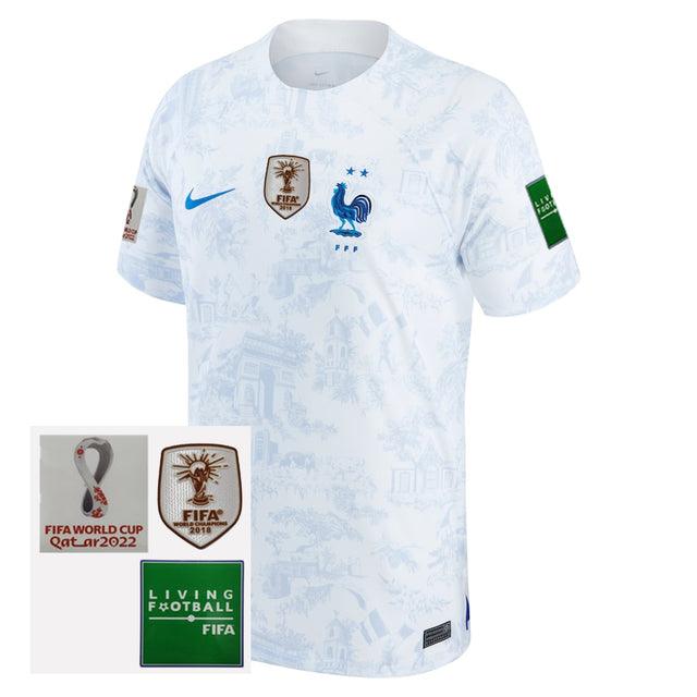 Camisa Seleccion Francia II 2022 Nike [Patch Campeón del Mundo] - Blanco