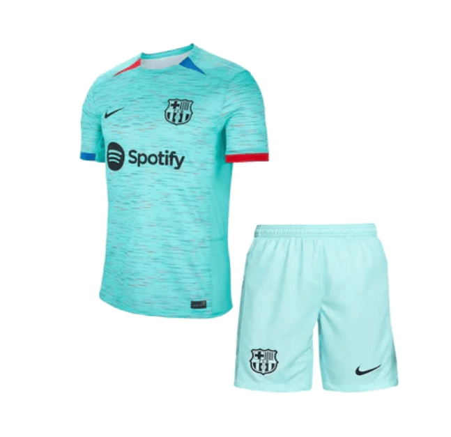 Camiseta y Pantalones para niños Barcelona Tercera Equipacion 23/24 - Azul