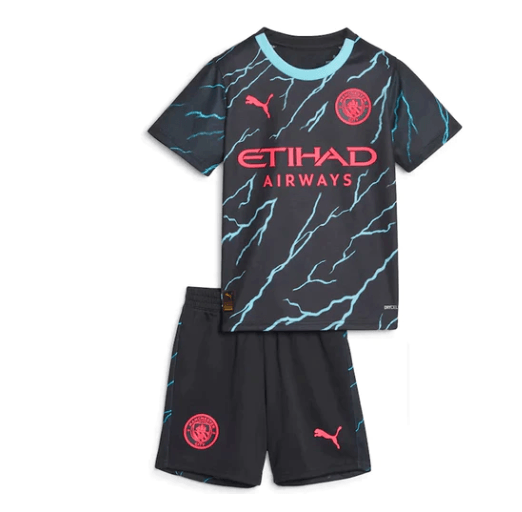 Camiseta y Pantalones para niños - Manchester City 23/24 - Negro