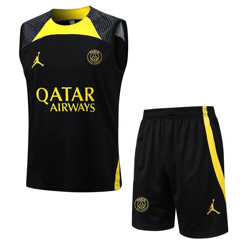 Conjunto sin Mangas Paris Saint Germain - Negro e Amarillo