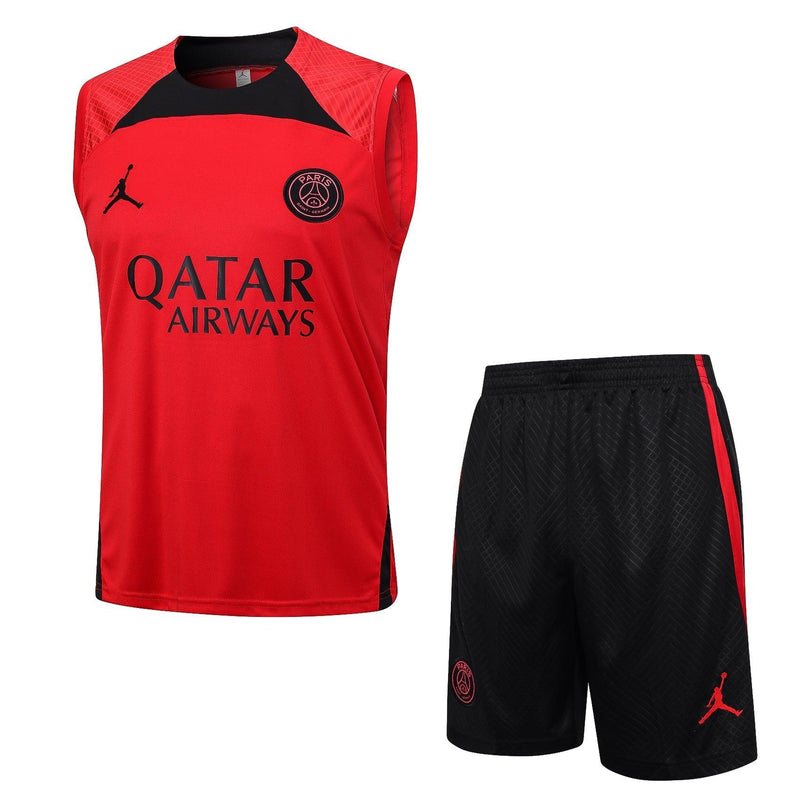 Conjunto sin Mangas Paris Saint Germain - Rojo e Negro