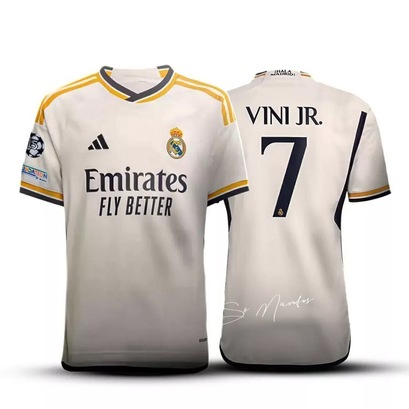 Camisa do Real Madrid 2023/24 15 UCL + Vini Jr