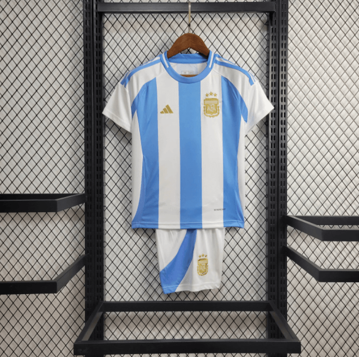 Camiseta y Pantalones para niños - Argentina 24/25 - Blanco/Azul