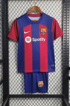 Camiseta y Pantalones para ninõs Barcelona Primera Equipacion 23/24 - Azul/Rojo