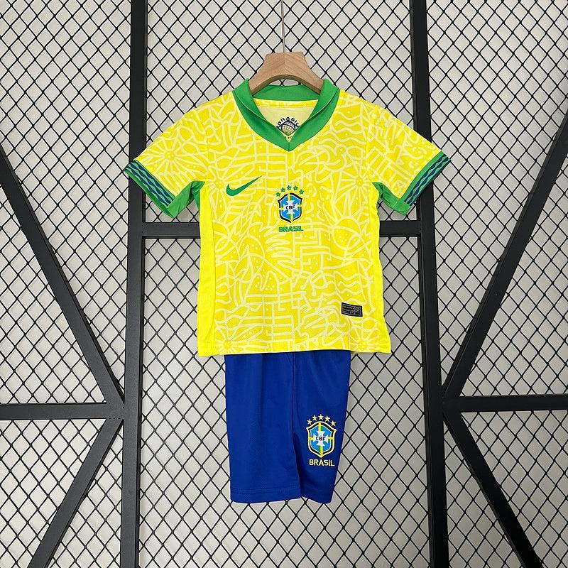 Camiseta y Pantalones para niños - Brasil  24/25 - Amarillo/Azul